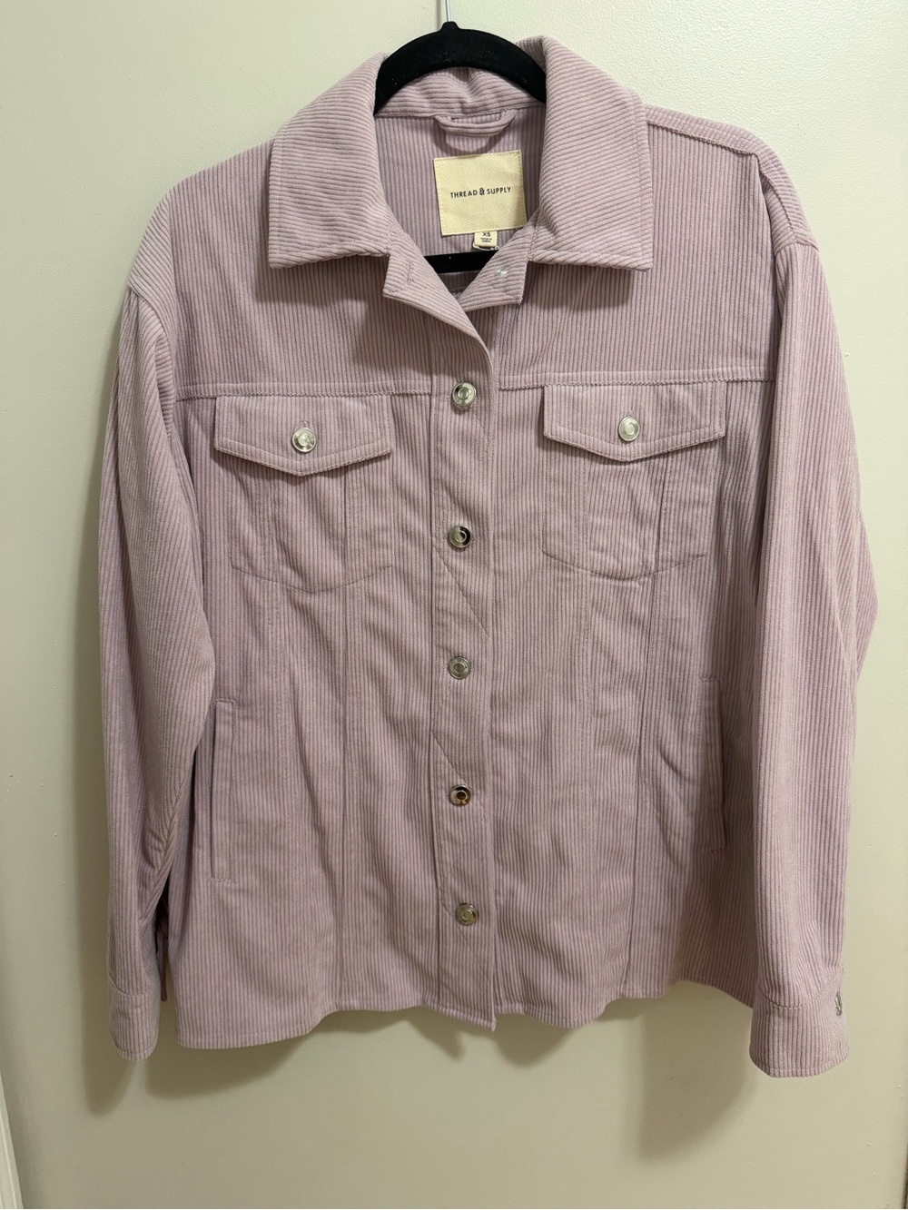 Thread & Supply Corduroy Shirt Jacket Lavender Pink XS NWT